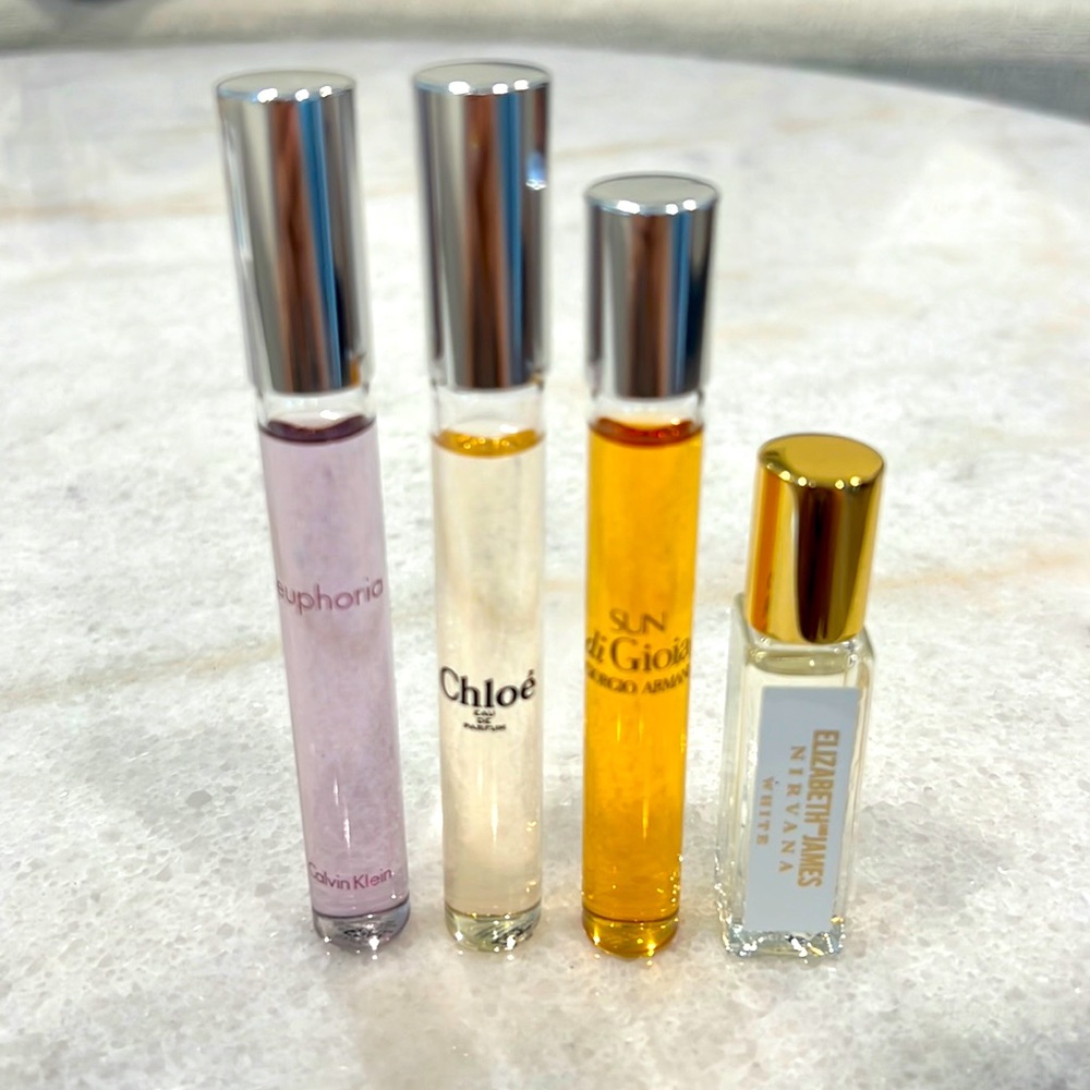 Calvin Klein Euphoria/ Chloé / Giorgio Armani Sun di Gioia / Elizabeth and James